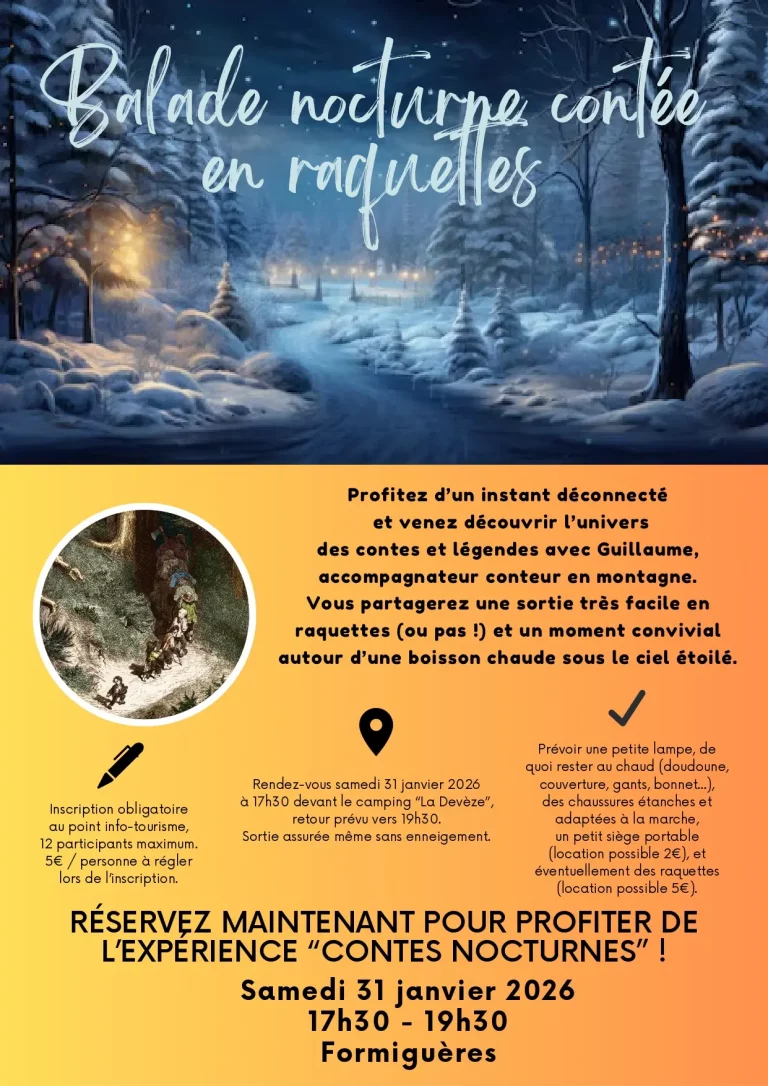 Balade contée nocturne à Formiguères - Février 2023 : Une immersion magique en pleine nature