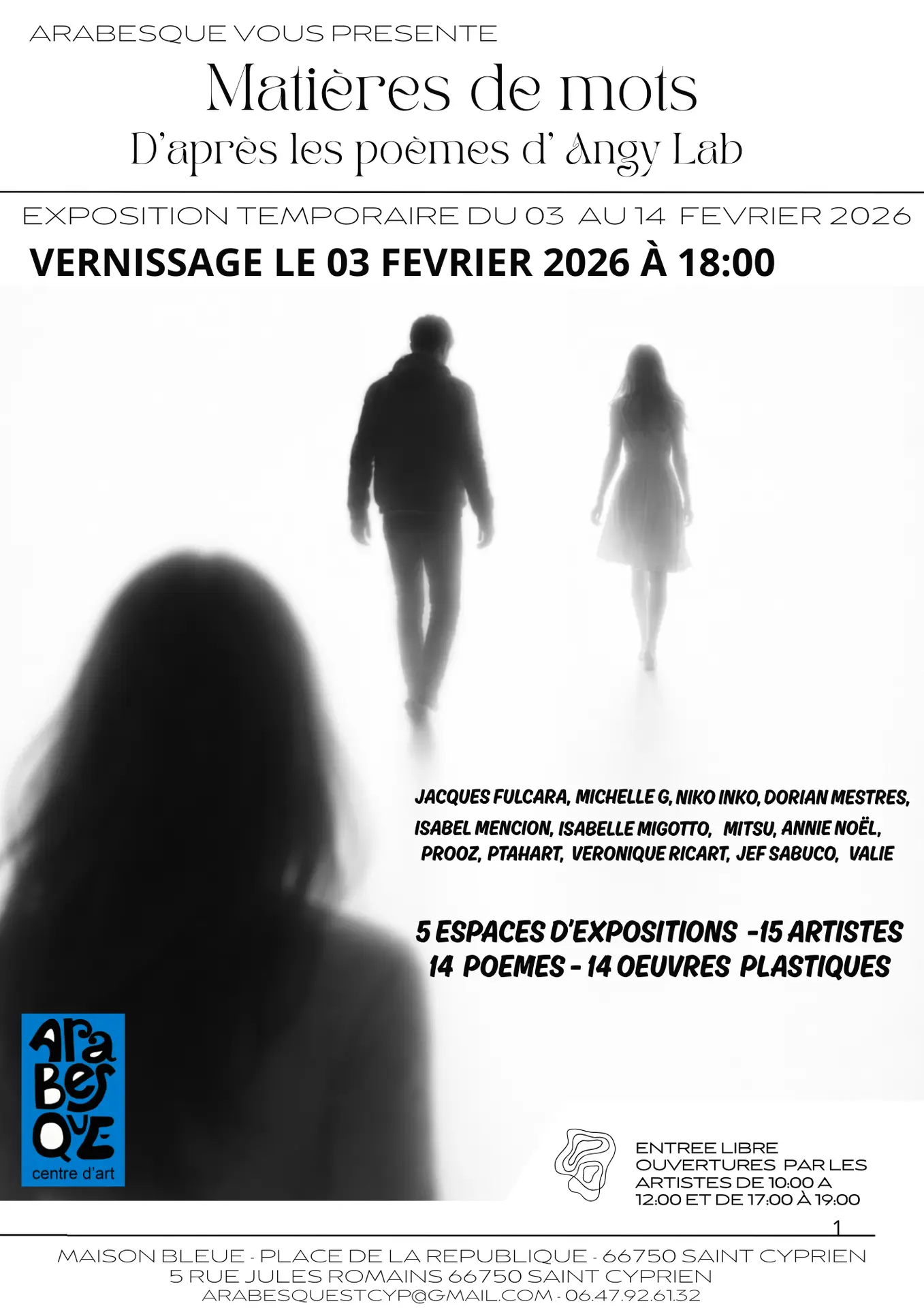 Saint-Cyprien : 4-14 février - Exposition immersive « Matières de mots » - Une rencontre poésie et arts