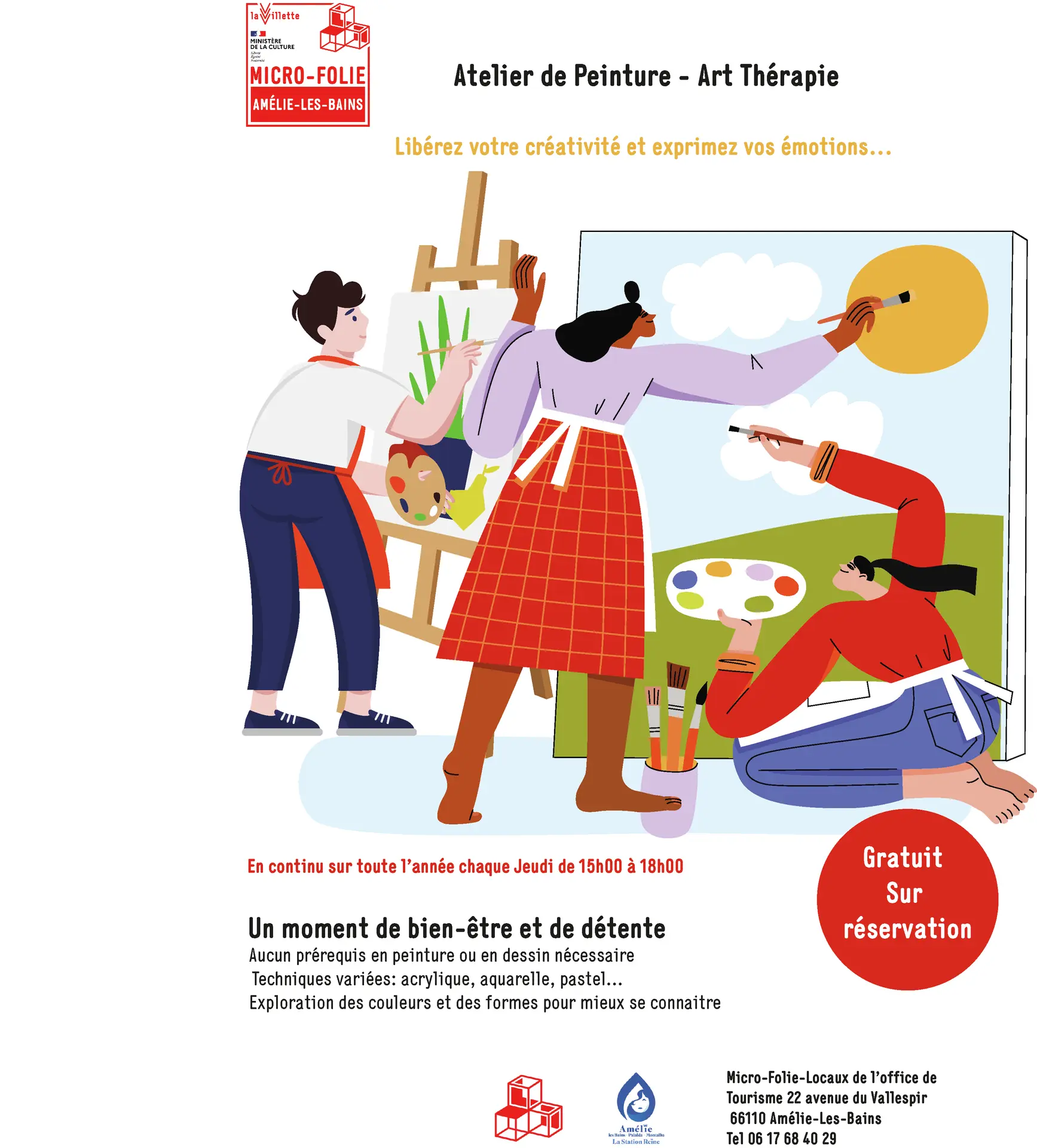 Atelier artistique à Amélie-les-Bains-Palalda le 12 mars : Laissez parler votre créativité
