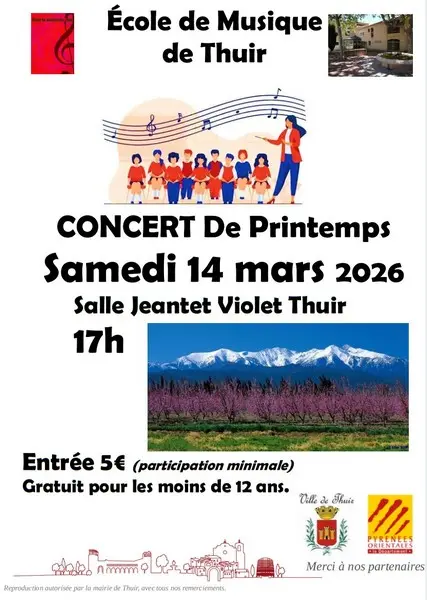 Thuir, 14 mars : Concert de printemps de l'école de musique, une soirée musicale conviviale