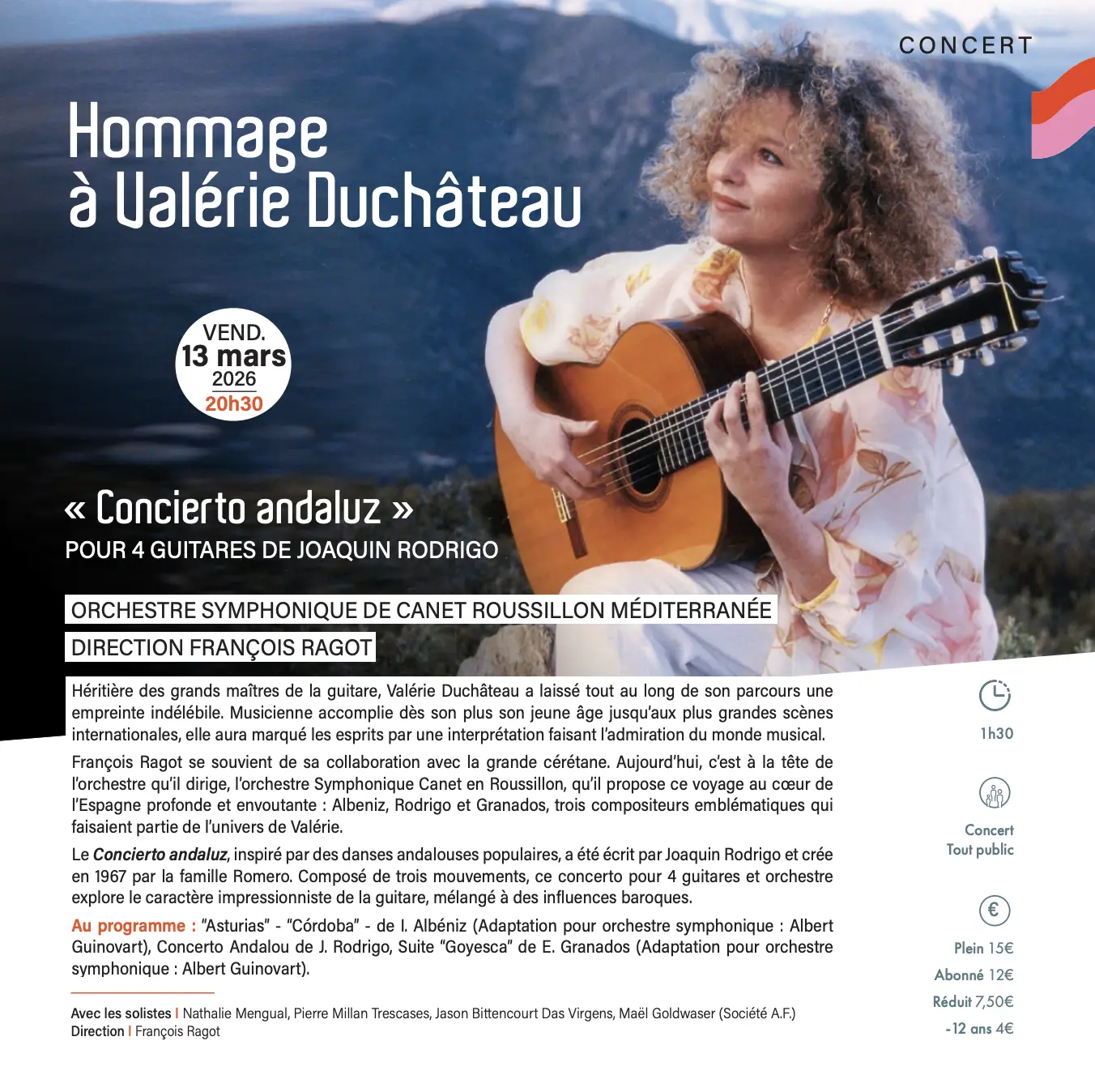 Céret, 13 mars 2026 : Hommage à Valérie Duchâteau avec le Concierto Andaluz