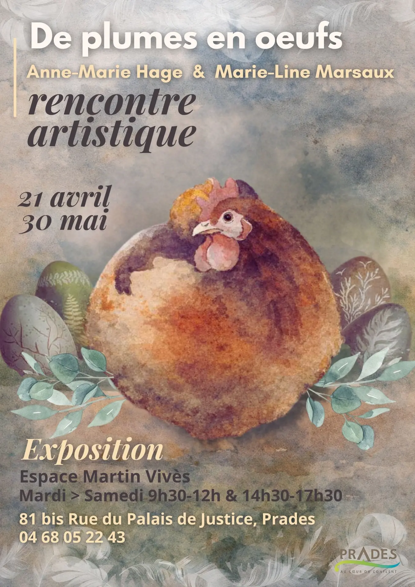 Prades - 21 avril au 30 mai - Exposition « De plumes en œufs » : Un hommage au printemps et à la vie