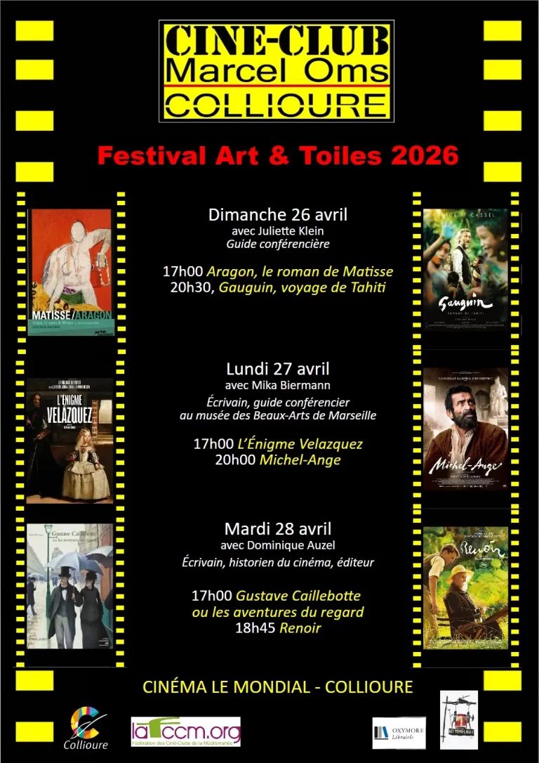 Festival Art & Toiles à Collioure (26-28 avril 2026) : Plongez dans l'univers de la peinture et du cinéma