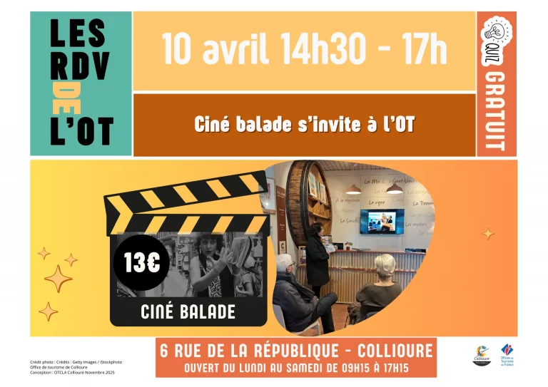 Collioure - 10 avril - Quiz cinéma et ciné-balade avec Catherine Blin