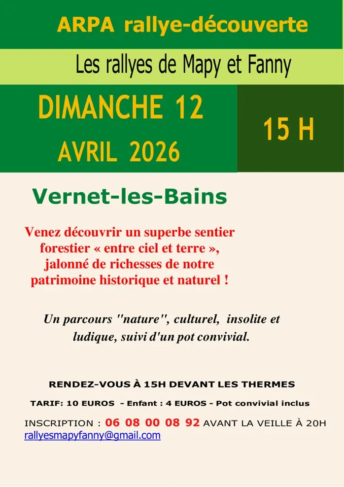 Vernet-les-Bains - 12 avril - Rallye découverte « Entre Ciel et Terre » - Nature et patrimoine au cœur des Pyrénées