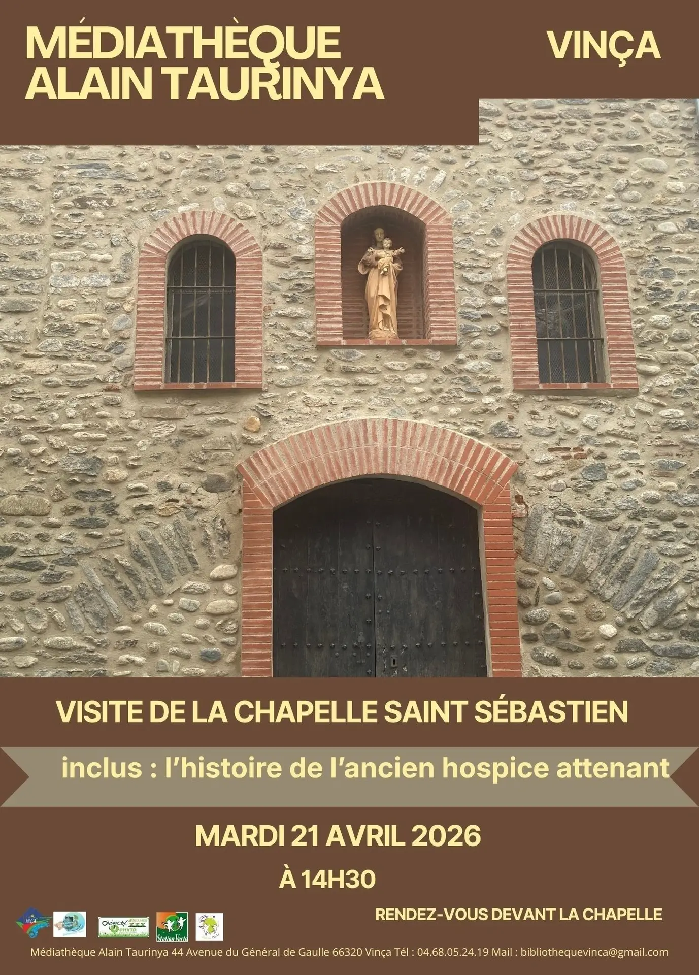 Visite guidée gratuite à Vinça : Découverte de la chapelle Saint-Sébastien le 21 avril