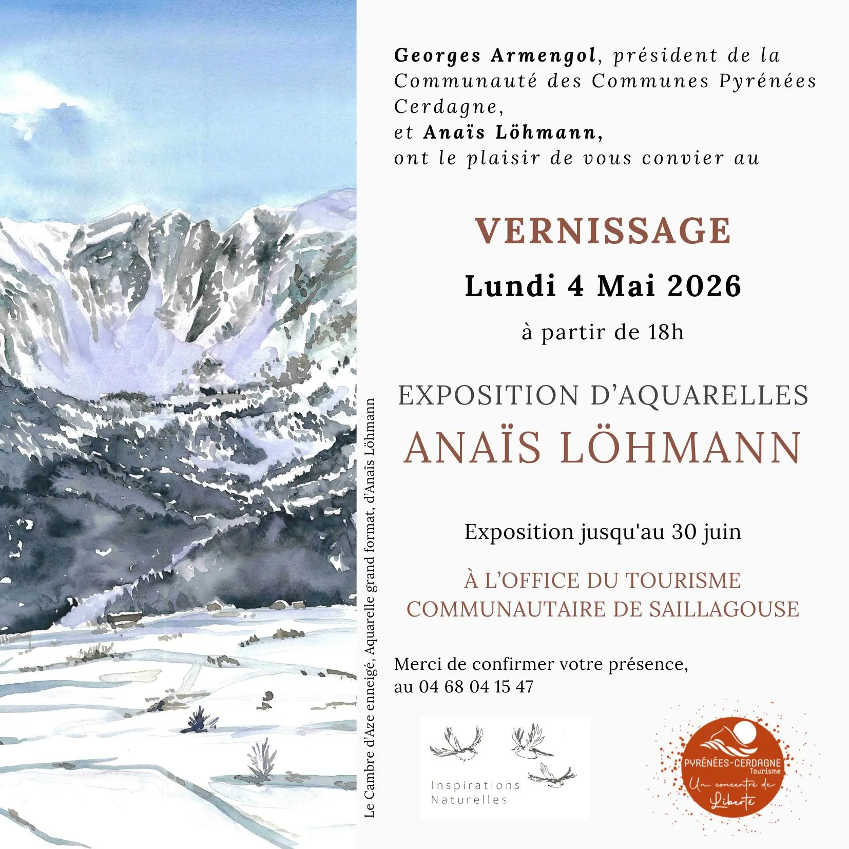 Exposition Aquarelles Anaïs Löhmann à Saillagouse (4 mai - 30 juin) : Une invitation poétique