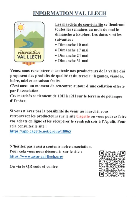 Marché de convivialité à Estoher (1er mai - 30 septembre) : Un rendez-vous au cœur du Conflent