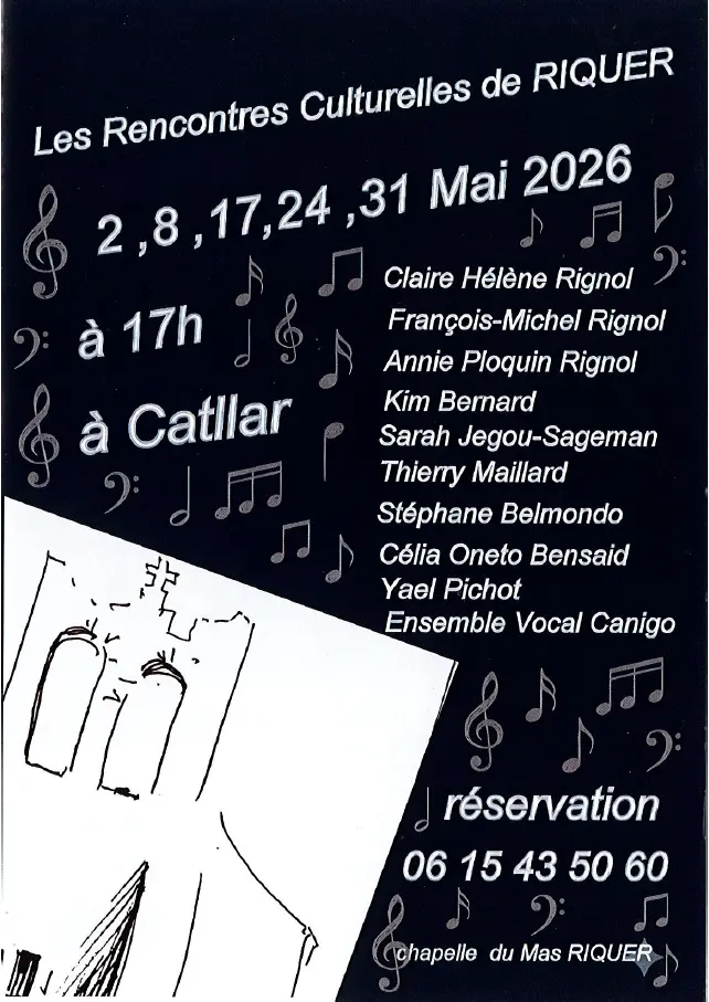 Catllar - Mai 2023 : 29èmes Rencontres culturelles de Riquer, une immersion musicale exceptionnelle