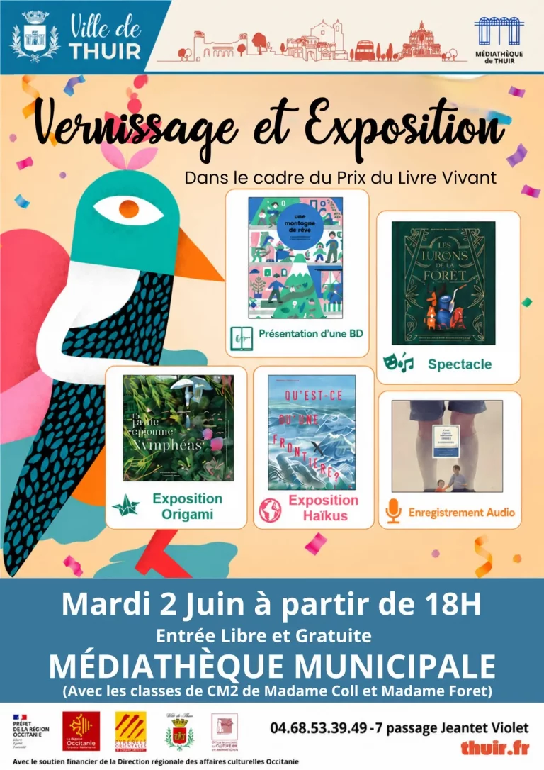 Thuir, 2 juin : Exposition du Prix du Livre Vivant – Quand la jeunesse s’exprime